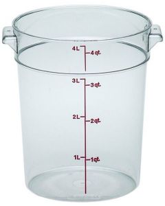 Cambro 4 Qt Food Storage Container - Round - Camwear - Polycarbonate - Clear - RFSCW4