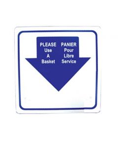 Omcan Shopping Basket Sign, English/French