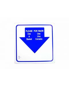 Omcan Shopping Basket Sign, English/Spanish