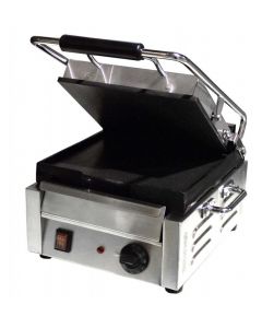 Omcan 1800-Watt Single Panini Grill with Flat Top and Bottom - 10" x 11"