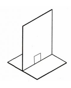Zanduco 24" x 32" Free Standing Cashier Sneeze Guard with Cut Out
