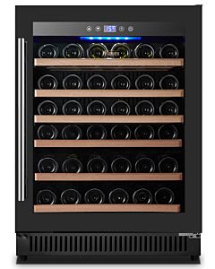 Vinovero 23" Single Zone Wine Cooler Full Glass Door - 51 Bottle Capacity, Black