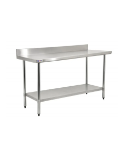 Zanduco 24" Depth Stainless Steel Standard Worktable with Undershelf and 4" Backsplash