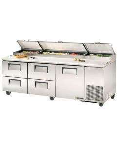True TPP-AT-93D-4-HC 93" Pizza Prep Table with One Door/Four Drawers
