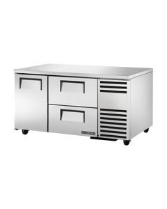 True TUC-60-32D-2 60" Extra Deep Undercounter Refrigerator with One Door and Two Drawers
