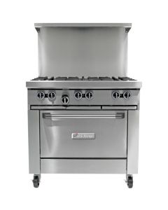 Garland U36-6R U Series 36" Gas Restaurant Range with 6 Burners and 26" Oven - 230,000 BTU