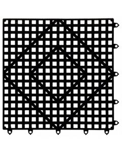 San Jamar VM5280-BK Versa-Mat 12" x 12" Black Interlocking Bar Matting