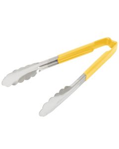 Vollrath 9.5" One-Piece Color-Coded Kool-Touch Tong - Scalloped, Yellow 4780950