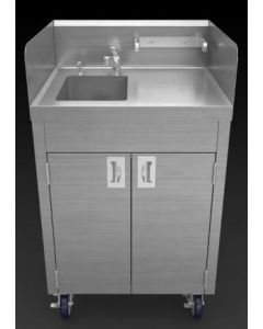 Winholt STCT-BHD2436PUMP 44"H Self Contained Portable Sink with 6"D Bowl, Hot & Cold Water, Soap Dispenser