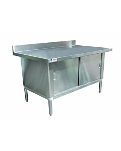 Omcan 30" Depth Worktable Cabinet with 3" Overhangs and 4" Backsplash