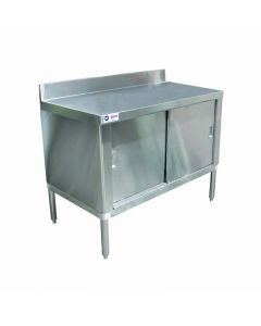 Omcan Worktable Cabinet 30" x 48" with 4" Backsplash - Flush Edge