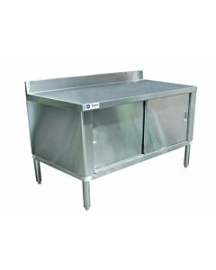 Omcan 30" Depth Worktable Cabinet with 4" Backsplash - Flush Edge