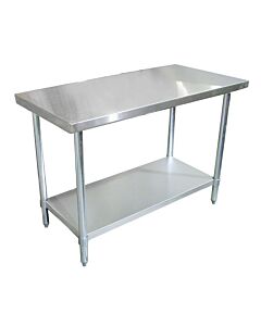 Zanduco 18" Stainless Steel Worktable with Galvanized Legs and Undershelf