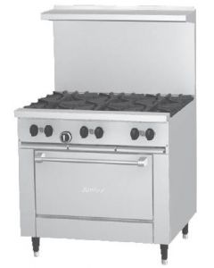 Garland X36-6R Sunfire™ X Series 36" Restaurant Range with 6 Burners and 26" Oven - 213,000 BTU