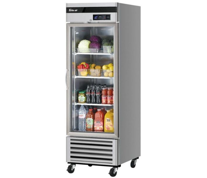 Turbo Air TSR-23GSD-N6 Super Deluxe 27" Bottom Mounted Glass Door Reach-In Refrigerator with LED Lighting - USA