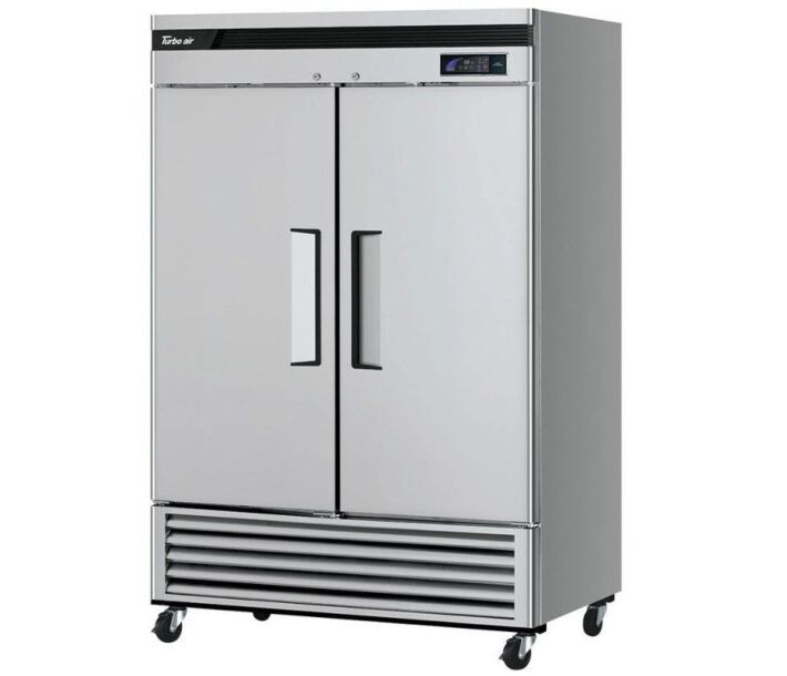 Turbo Air TSR-49SD-N6 Super Deluxe 54" Bottom Mounted Solid Door Reach-In Refrigerator with LED Lighting - CA