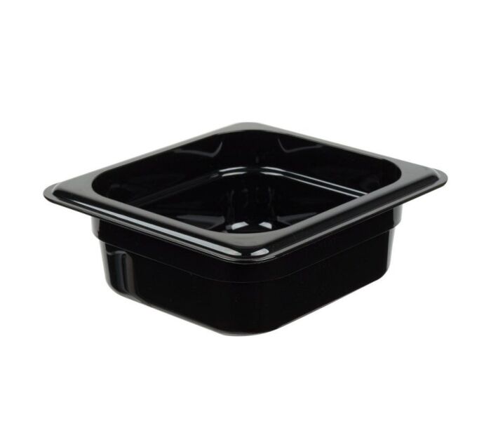 Cambro 62CW110 Camwear 1.1 qt Black Food Pan 1/6 Size - 6" x 6" x 2.5" - CA