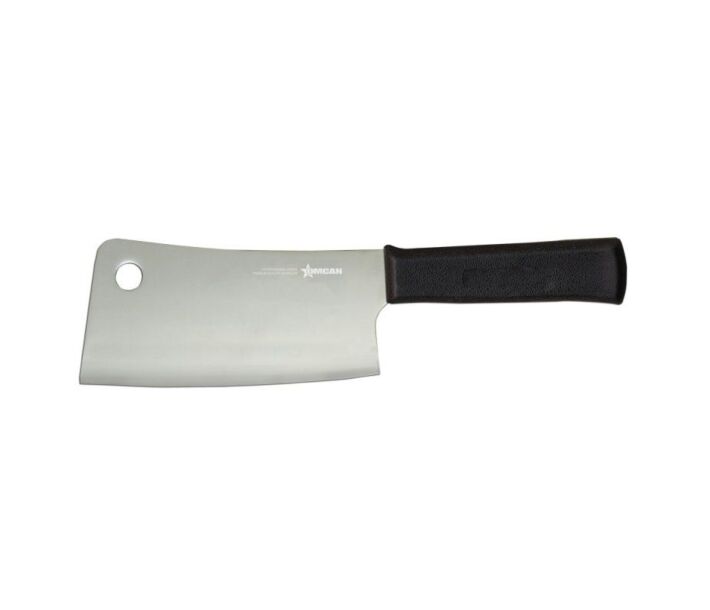 Omcan 7" Stainless Steel Cleaver with Polypropylene Black Handle, 3-1/16" Wide - CA