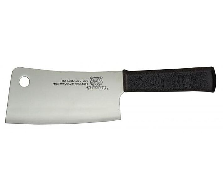 Omcan 6" Stainless Steel Cleaver with Polypropylene Black Handle, 3-1/8" Wide - CA