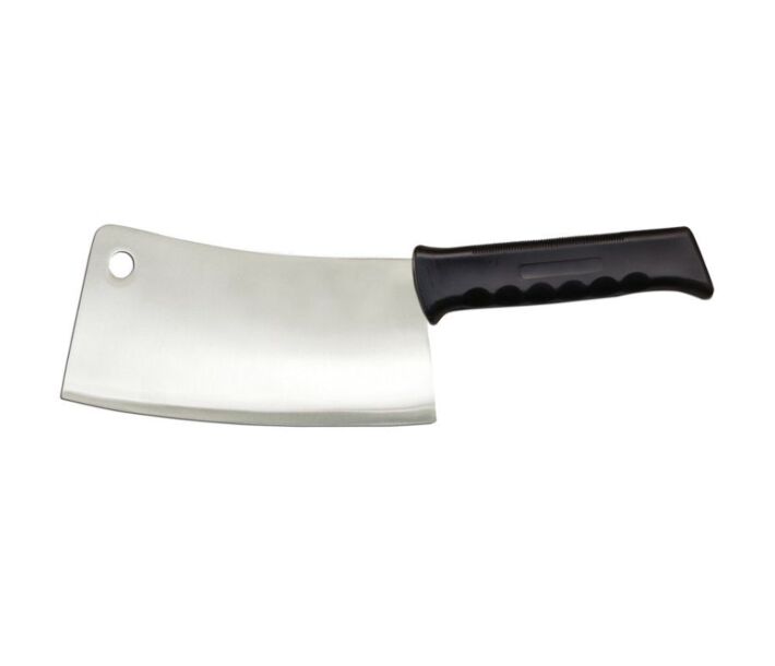 Omcan 8" Stainless Steel Cleaver with Polypropylene Black Handle, 4-3/8" Wide - CA