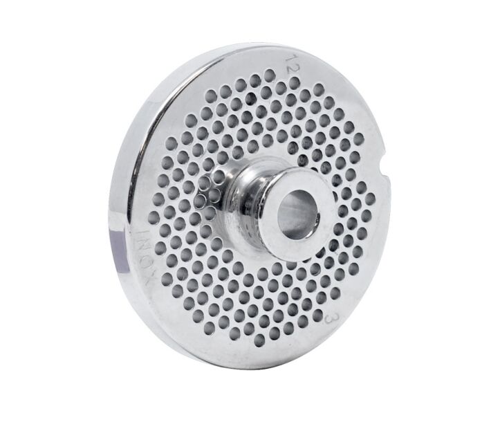 Omcan European Style #12 Stainless Steel Plate with Hub, 3.2mm (1/8″) – One Notch/Round - USA