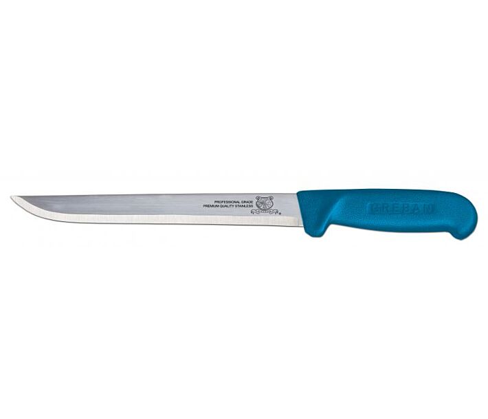 Omcan 8" Straight Blade Fillet Knife with Blue Handle - USA
