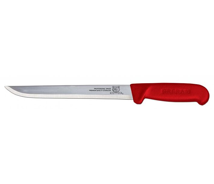 Omcan 8" Straight Blade Fillet Knife with Red Handle - CA