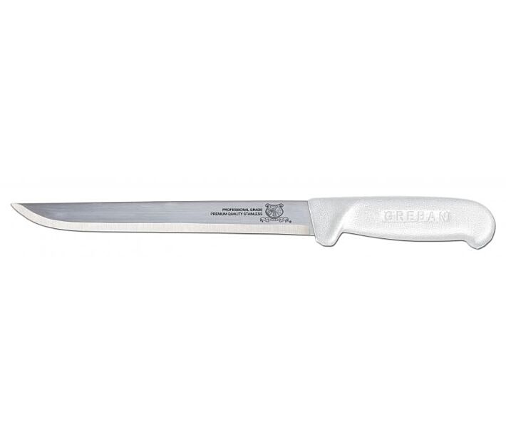 Omcan 8" Straight Blade Fillet Knife with White Handle - USA