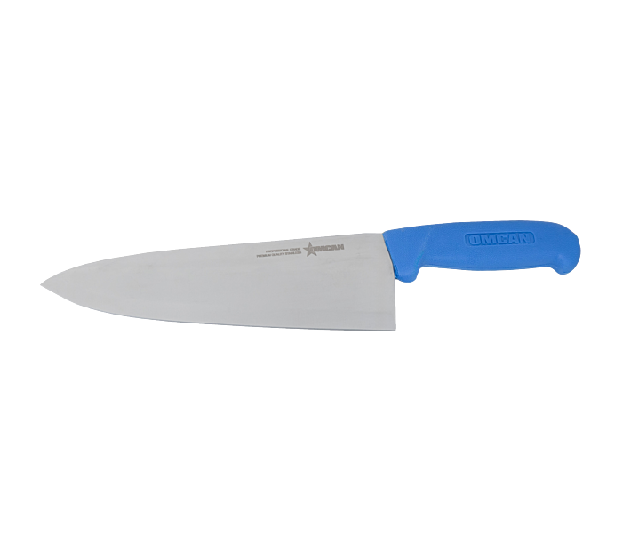 Omcan 8" Medium Cook Knife with Blue Polypropylene Handle - CA