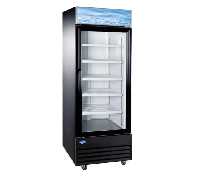 Zanduco 28" Single Door Glass Refrigerator with 648L Capacity - Black, 110V, 1/5 HP - CA