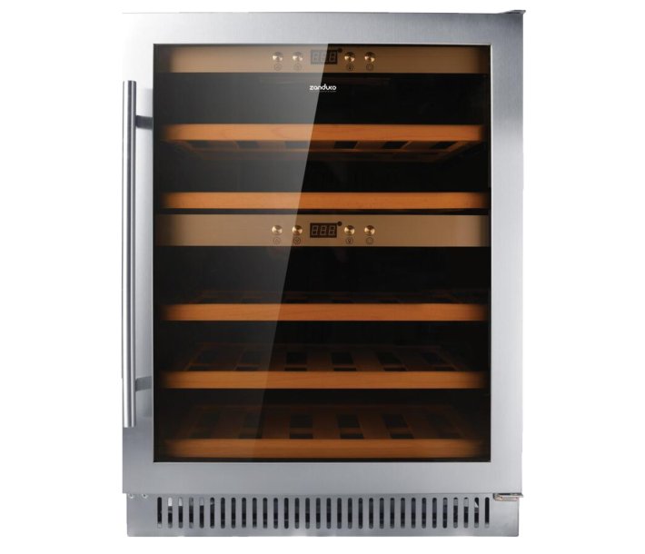 Zanduco 23" Dual Zone Wine Cooler with 40 Bottle Capacity and Stainless Steel Door - 115V, 121W - CA
