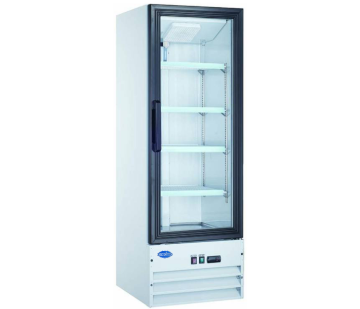 Zanduco 22" Single Swing Glass Door Merchandiser Refrigerator with 9.1 cu.ft. Capacity - White, 110V - USA