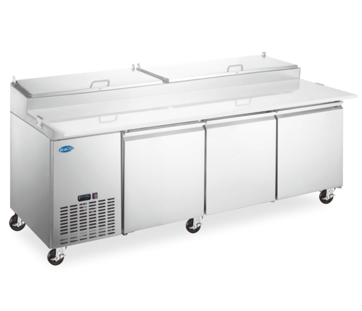 Zanduco 92" 3 Door Refrigerated Pizza Prep Table 31 cu. Ft. - USA