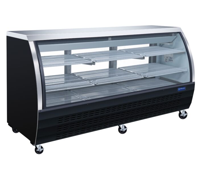 Zanduco 82" 2-Shelves Black Coated Steel Floor Refrigerated Showcase with 903L Capacity - 115V - USA
