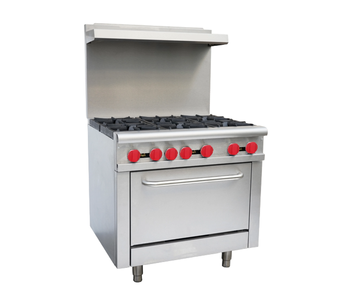 Zanduco 36" Commercial Range Oven with 6 Burners and 211,000 BTU - Natural Gas - CA