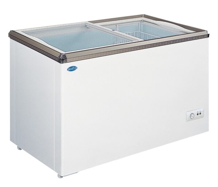 Zanduco 34" Ice Cream Freezer With Flat Glass Top - CA