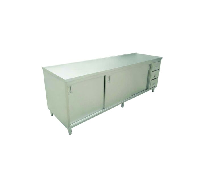 Zanduco 24" x 72" Worktable with Drawers, and Sliding Doors - CA