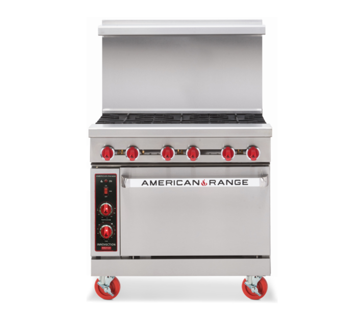 American Range AR-6 36" Heavy Duty Range 6 Burner Stove Top and Standard Oven Natural Gas - 227,000 BTU - CA