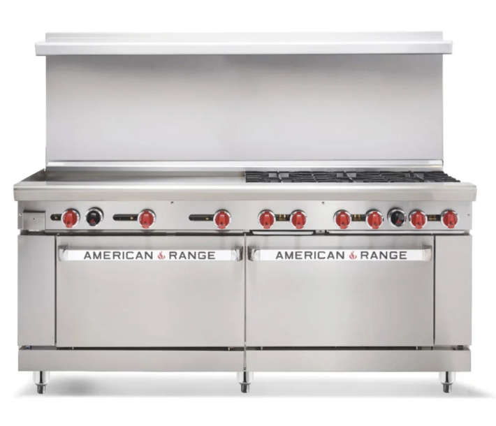American Range AR-72G 72" Heavy Duty Gas Range with 72" Griddle - 190,000 BTU - USA