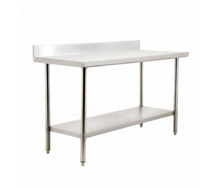 Zanduco 24" x 60" Heavy Duty All Stainless Steel Worktable with Backsplash and Undershelf - USA