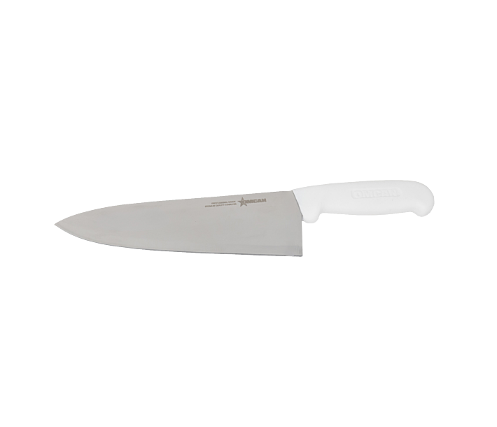 Omcan 8" Medium Cook Knife with White Polypropylene Handle - CA