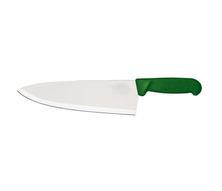 Omcan 10" Medium Cook Knife with Polypropylene Handle - Green - CA