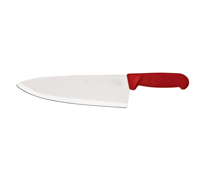 Omcan 10" Medium Cook Knife with Polypropylene Handle - Red - USA