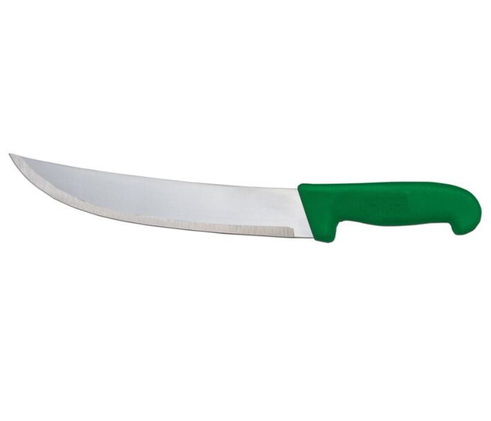 Omcan 10" Steak Knife with Green Polypropylene Handle - CA