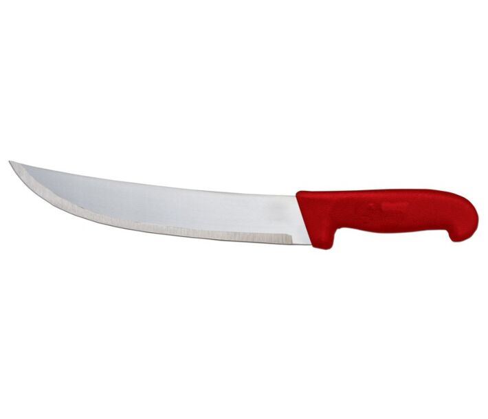 Omcan 10" Steak Knife with Red Polypropylene Handle - USA