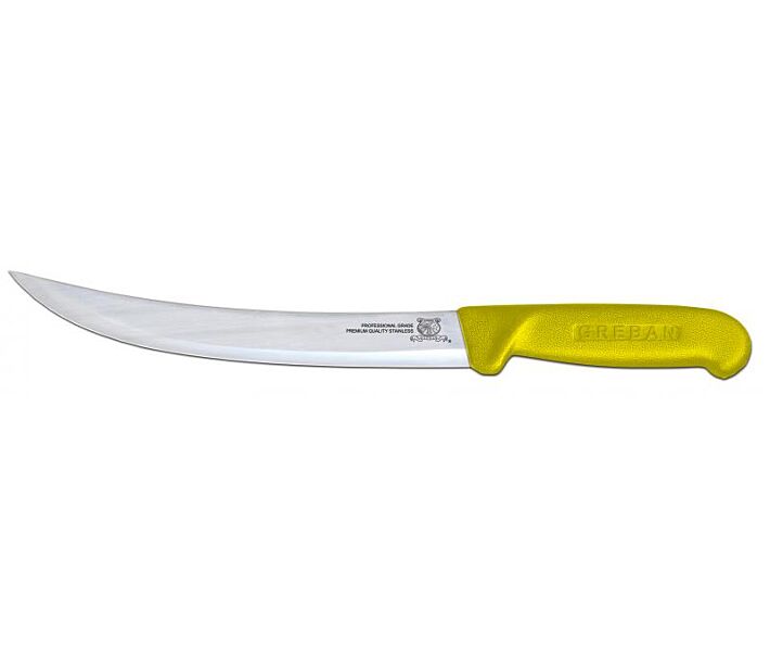 Omcan 8" Breaking Knife with Yellow Polypropylene Handle - USA