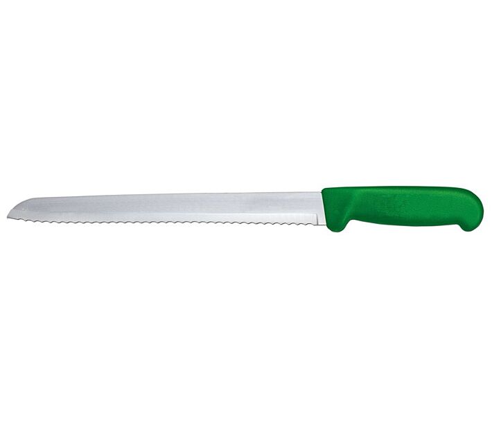 Omcan 8" Slicer Narrow Blade Knife with Green Polypropylene Handle - USA