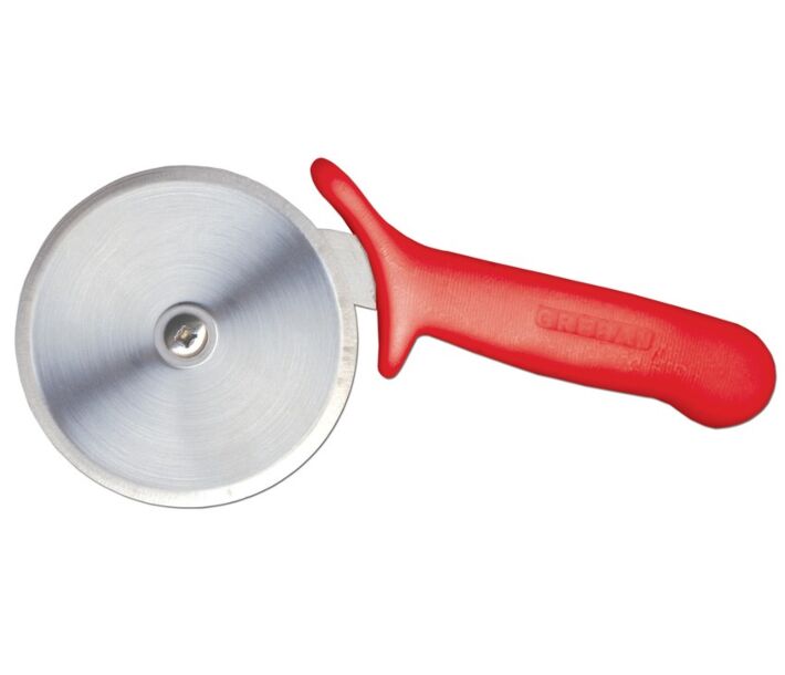 Omcan 4" Pizza Cutter - R-Style - Red Handle - CA