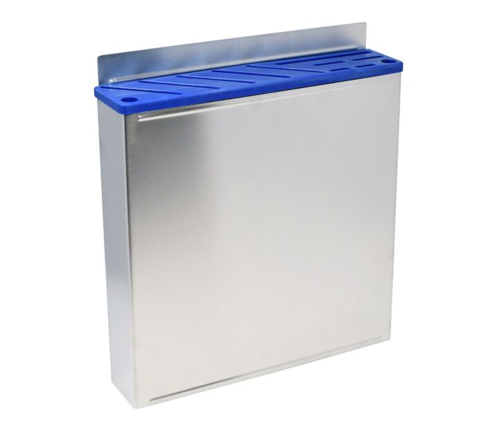 Omcan 10 Slot Wall Mounted Stainless Steel Knife Rack with Blue Insert - USA