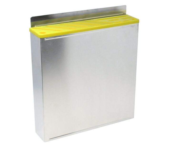 Omcan 10 Slot Wall Mounted Stainless Steel Knife Rack with Yellow Insert - USA